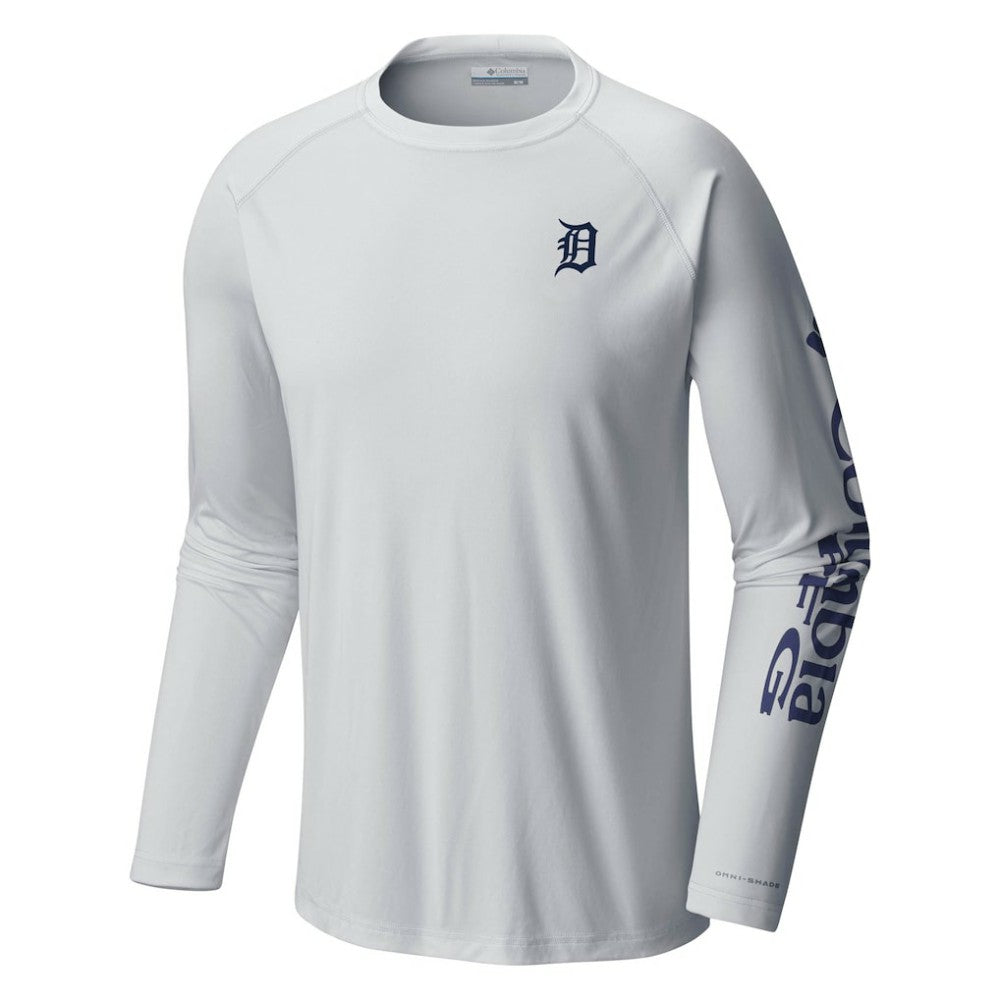 Detroit Tigers Columbia Terminal Tackle Long Sleeve T-Shirt - White - Columbia on Sale