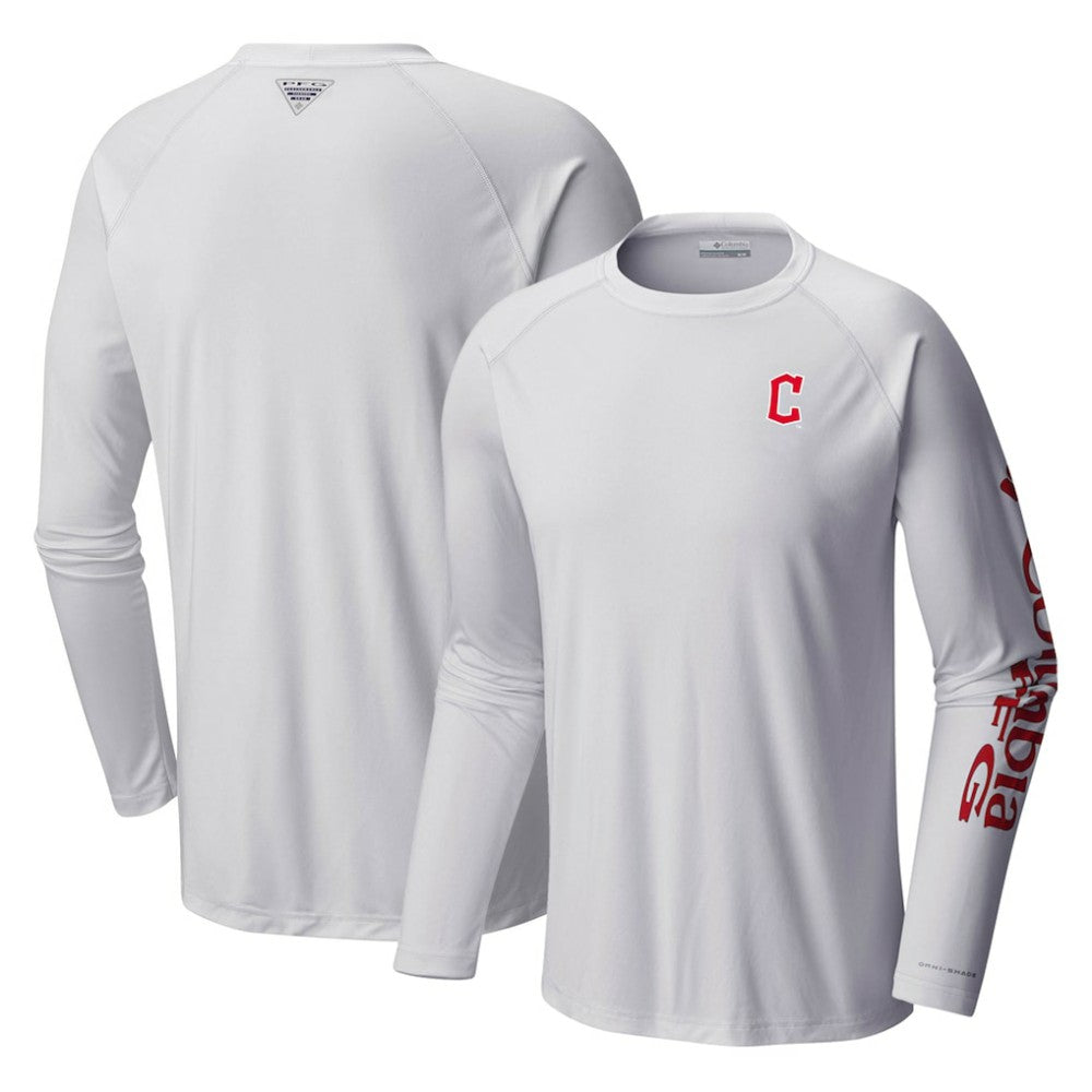 Cleveland Guardians Columbia Terminal Tackle Long Sleeve T-Shirt - White - Columbia Discount