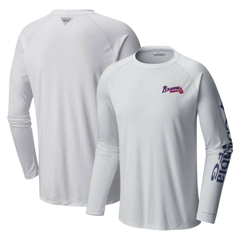 Atlanta Braves Columbia Terminal Tackle Long Sleeve T-Shirt - White - Columbia Sale