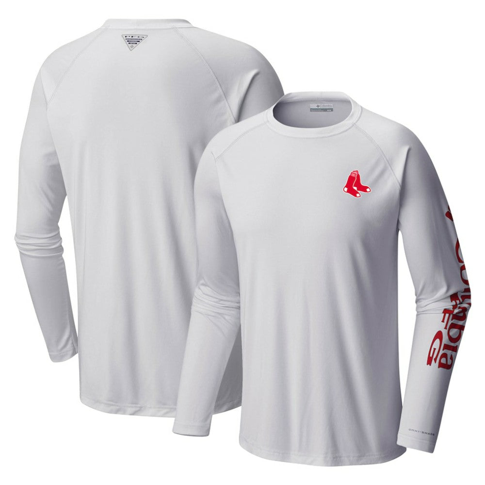 Boston Red Sox Columbia Terminal Tackle Long Sleeve T-Shirt - White - Columbia on Sale