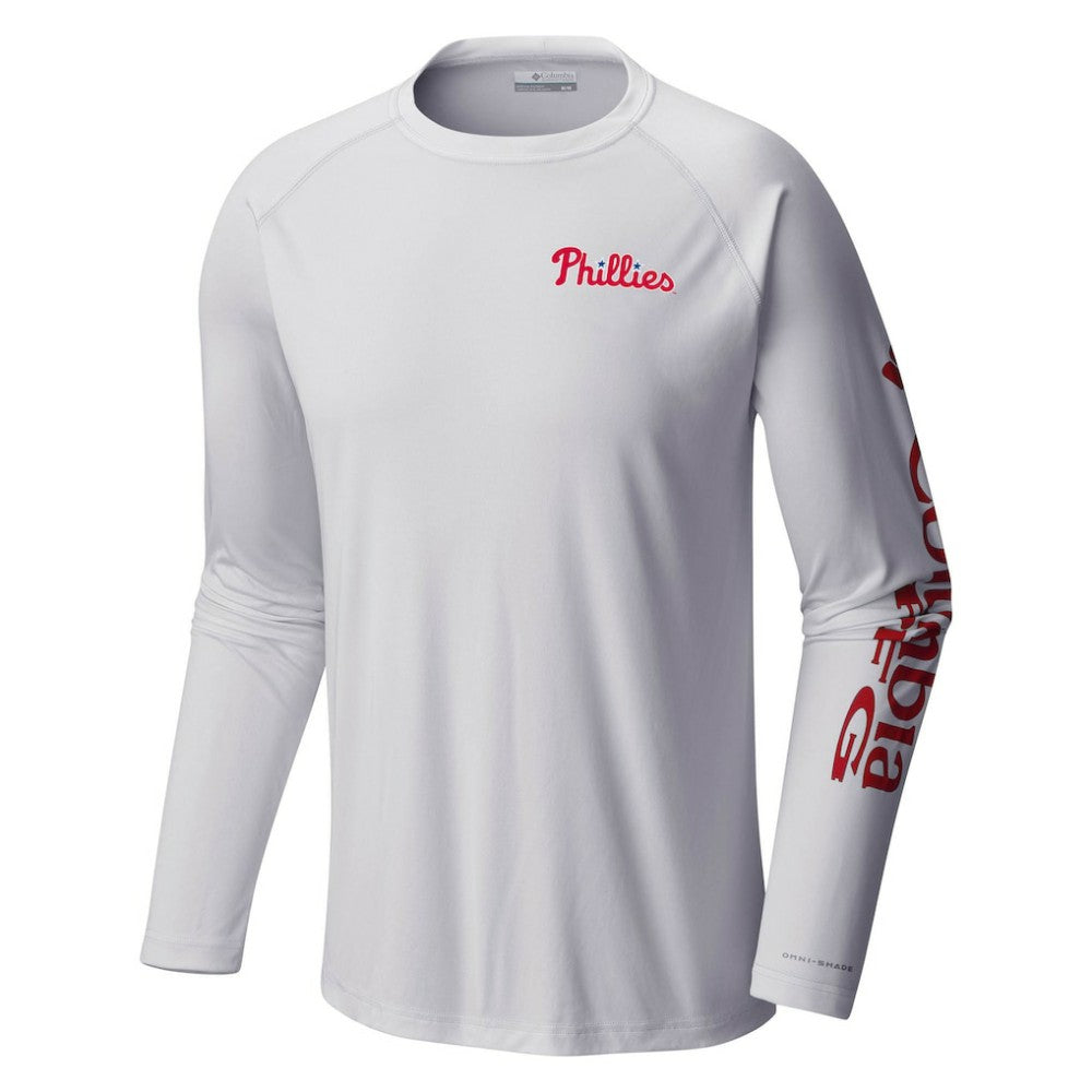 Philadelphia Phillies Columbia Terminal Tackle Long Sleeve T-Shirt - White - Columbia on Sale