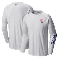 Texas Rangers Columbia Terminal Tackle Long Sleeve T-Shirt - White - Columbia Discount