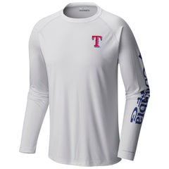 Texas Rangers Columbia Terminal Tackle Long Sleeve T-Shirt - White - Columbia Discount