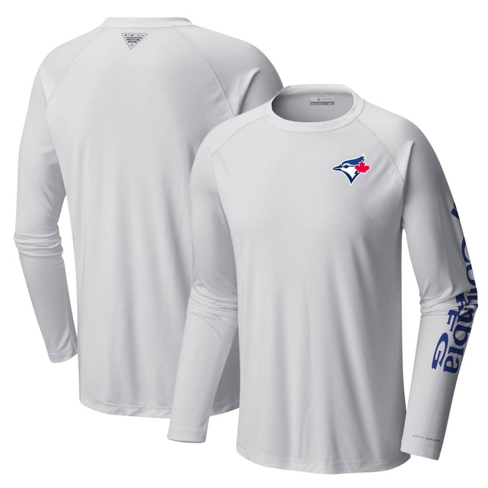 Toronto Blue Jays Columbia Terminal Tackle Long Sleeve T-Shirt - White - Columbia Discount