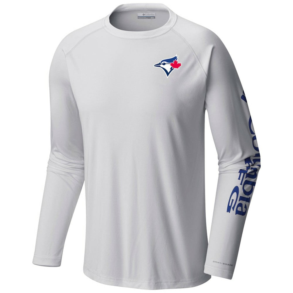Toronto Blue Jays Columbia Terminal Tackle Long Sleeve T-Shirt - White - Columbia Discount