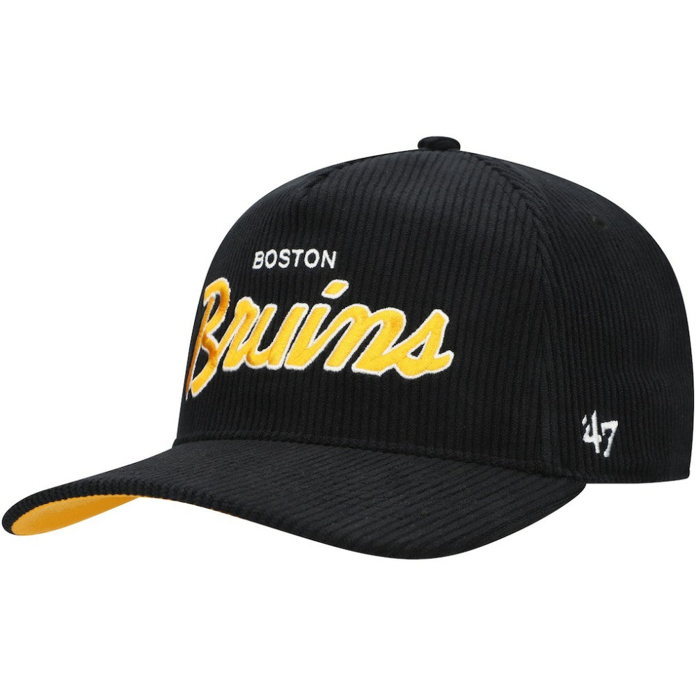 Boston Bruins '47 Crosstown Corduroy Hitch Adjustable Hat - Black - NHL 201300390