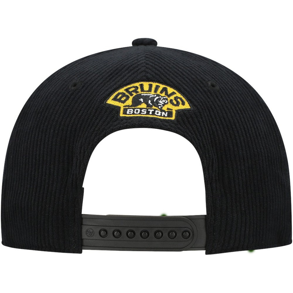Boston Bruins '47 Crosstown Corduroy Hitch Adjustable Hat - Black - NHL 201300390