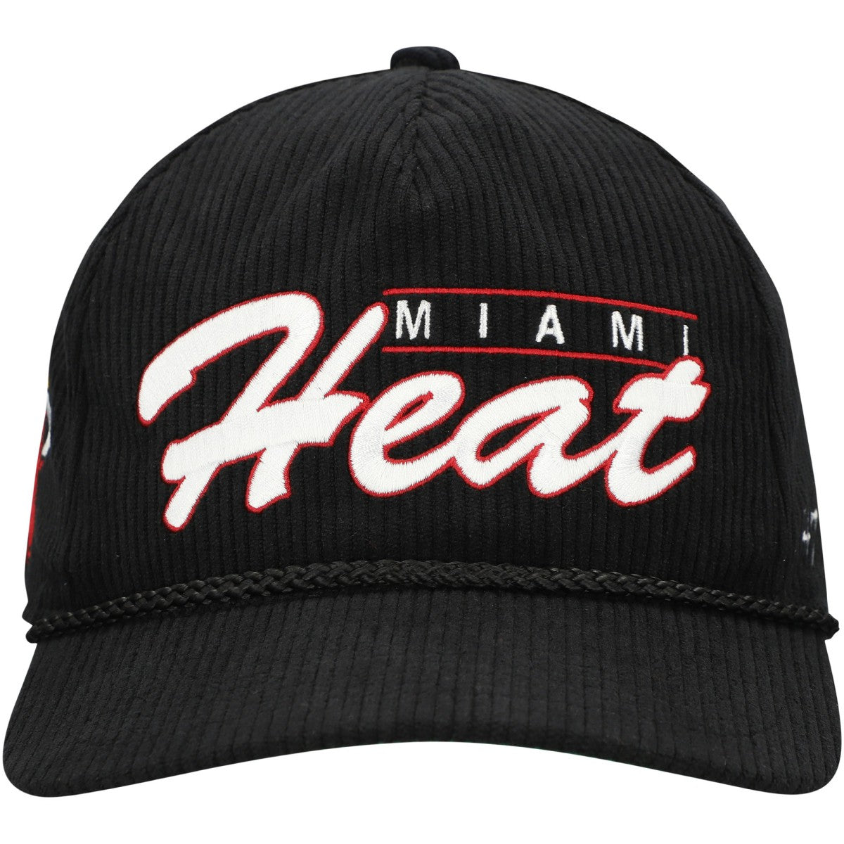 Miami Heat '47 Double Header Sidepatch Cord Hitch Adjustable Hat Black | 47 brand US