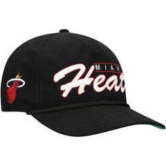 Miami Heat '47 Double Header Sidepatch Cord Hitch Adjustable Hat Black | 47 brand US