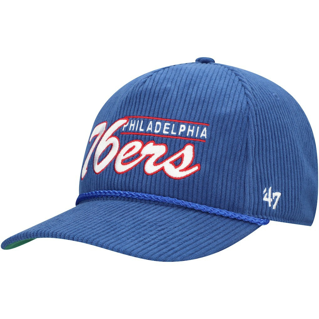 Philadelphia 76ers '47 Double Header Sidepatch Cord Hitch Adjustable Hat Royal | 47 brand US