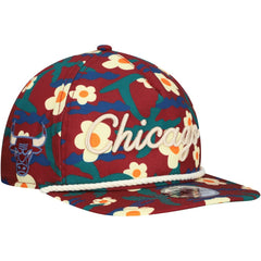 Chicago Bulls Vacation Floral Golfer Snapback Hat Crimson | New Era Lifestyle