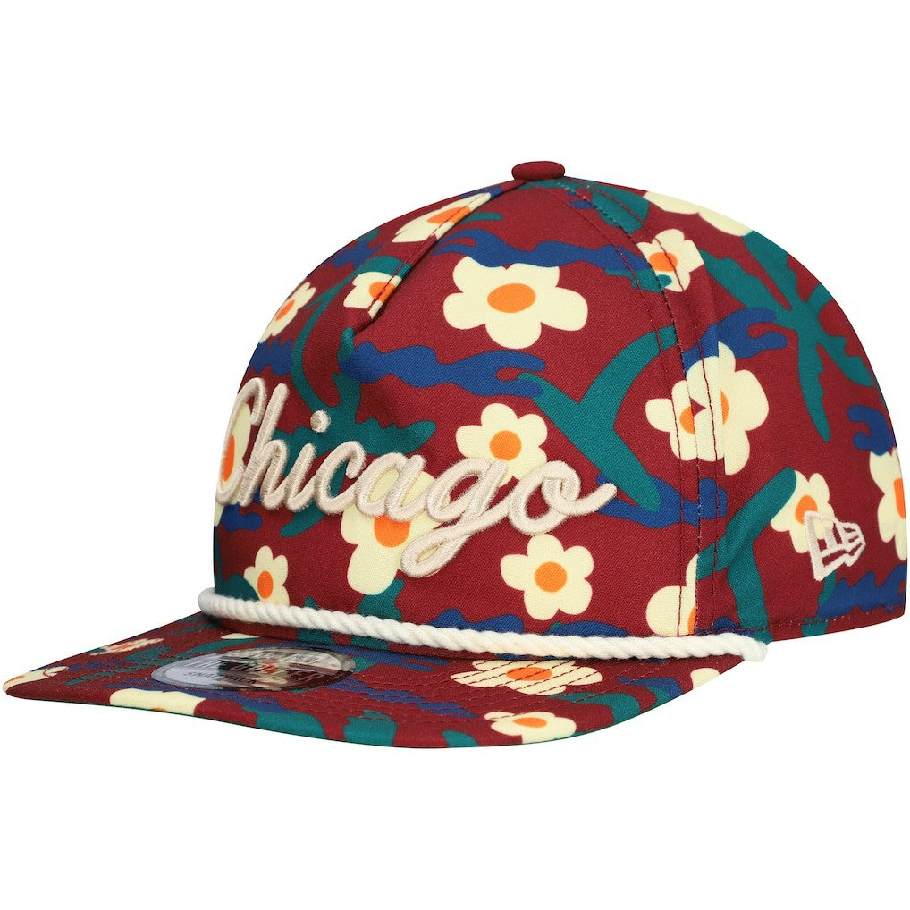 Chicago Bulls Vacation Floral Golfer Snapback Hat Crimson | New Era Lifestyle