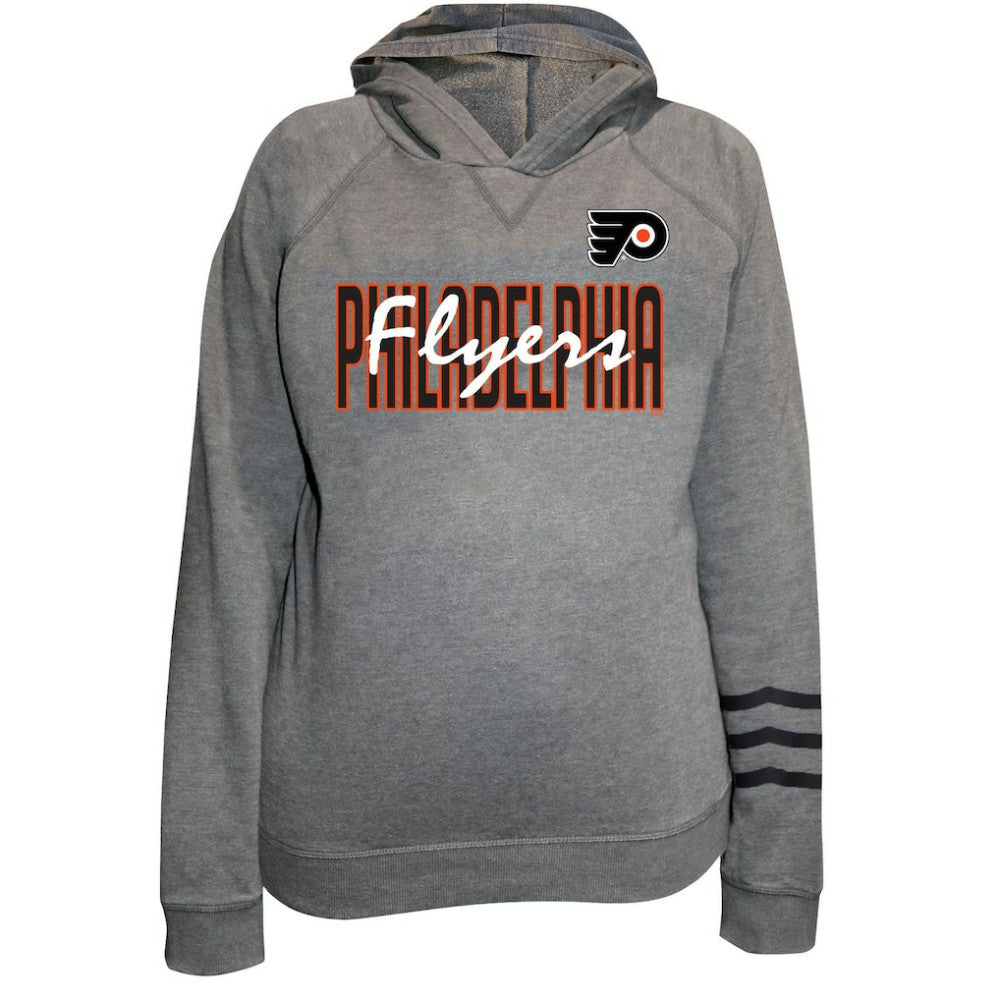 Philadelphia Flyers Fanatics Women's Plus Size Lightweight Fleece Raglan Pullover Hoodie - Heather Gray - NHL 201302751