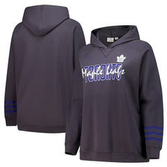 Toronto Maple Leafs Fanatics Women's Plus Size Lightweight Fleece Raglan Pullover Hoodie - Charcoal - NHL 201302754