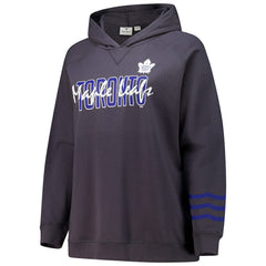 Toronto Maple Leafs Fanatics Women's Plus Size Lightweight Fleece Raglan Pullover Hoodie - Charcoal - NHL 201302754