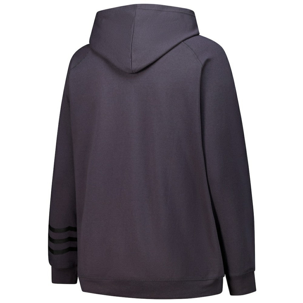 Pittsburgh Penguins Fanatics Women's Plus Size Lightweight Fleece Raglan Pullover Hoodie - Charcoal - NHL 201302756