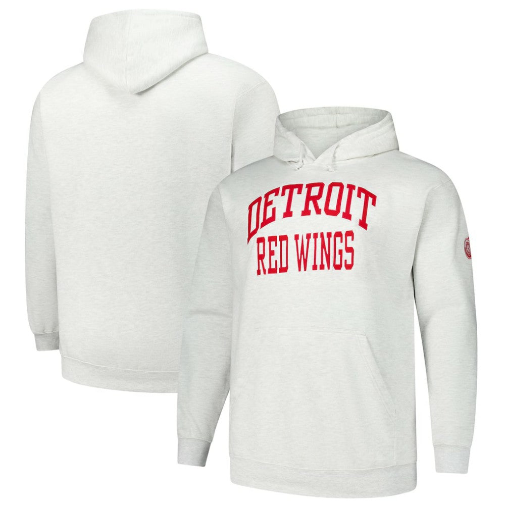 Detroit Red Wings Fanatics Big & Tall Fleece Pullover Hoodie - Heather Gray - NHL 201302794