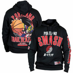 Portland Trail Blazers Hyperfly Unisex NBA x My Hero Academia All Might Smash Pullover Hoodie Black
