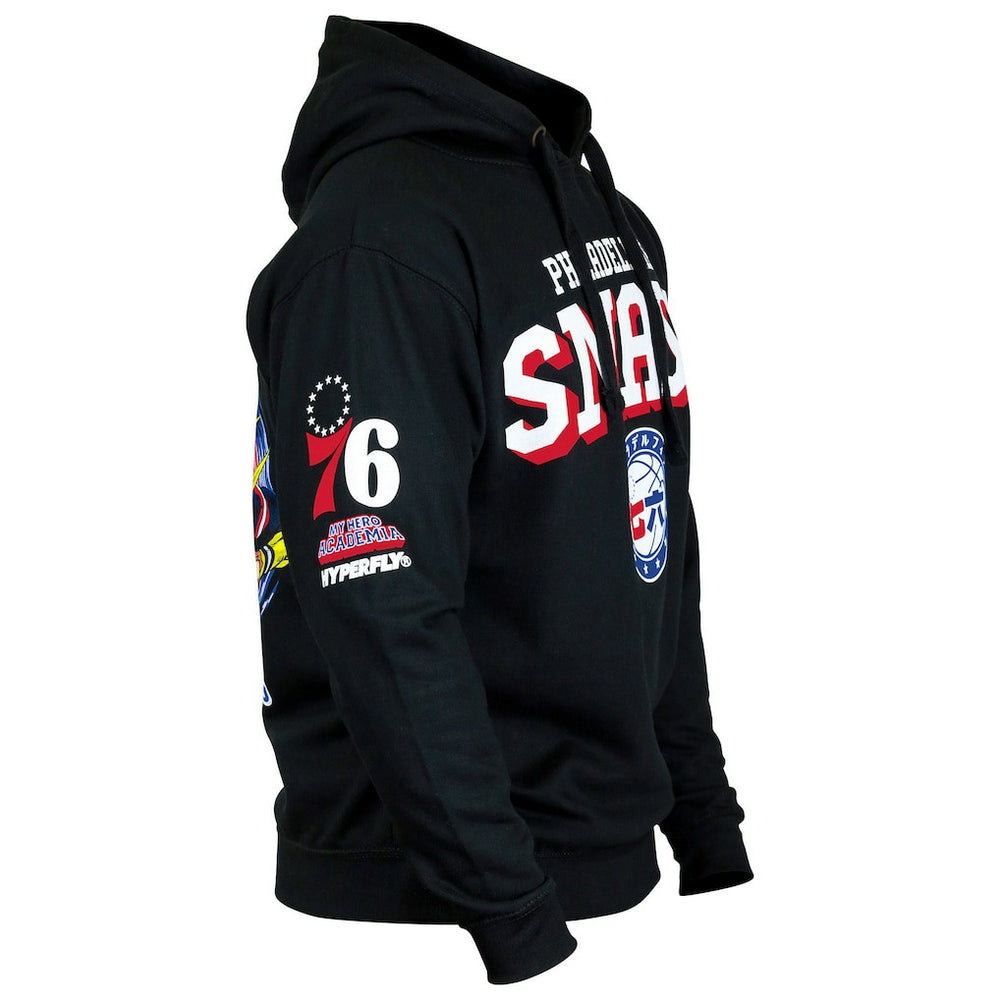 Philadelphia 76ers Hyperfly Unisex NBA x My Hero Academia All Might Smash Pullover Hoodie Black