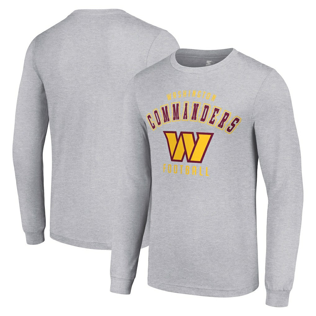 Washington Commanders Starter Long Sleeve T-Shirt Heather Gray