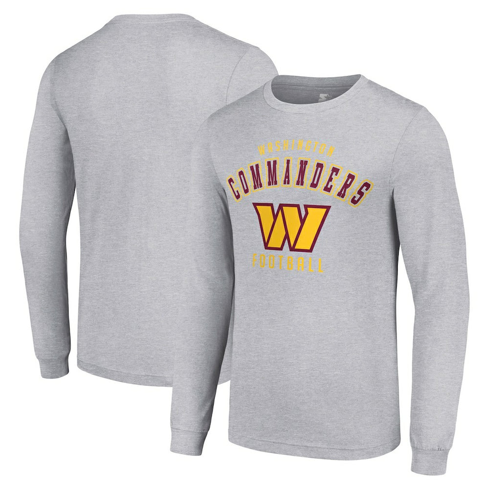 Washington Commanders Starter Long Sleeve T-Shirt Heather Gray