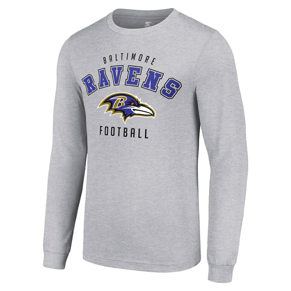 Baltimore Ravens Starter Long Sleeve T-Shirt Heather Gray