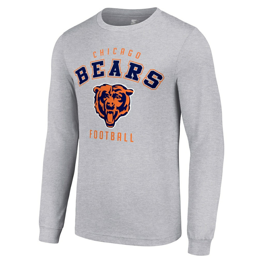 Chicago Bears Starter Long Sleeve T-Shirt Heather Gray