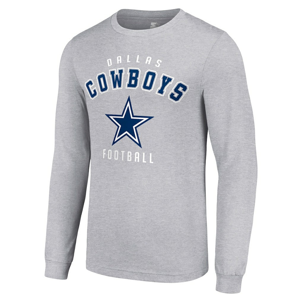 Dallas Cowboys Starter Long Sleeve T-Shirt Heather Gray