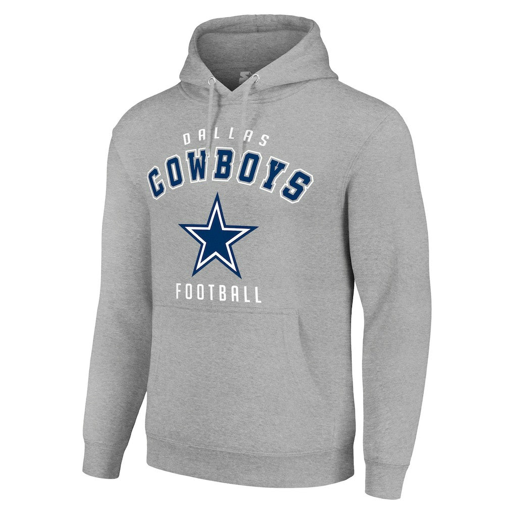 Dallas Cowboys Starter Unisex Logo Pullover Hoodie Heather Gray
