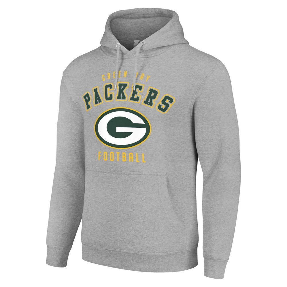 Green Bay Packers Starter Unisex Logo Pullover Hoodie Heather Gray