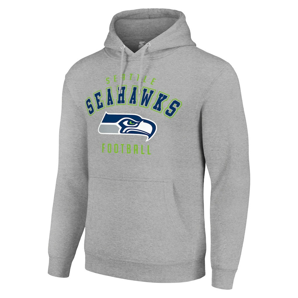 Seattle Seahawks Starter Unisex Logo Pullover Hoodie Heather Gray