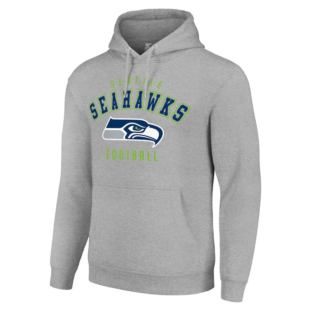 Seattle Seahawks Starter Unisex Logo Pullover Hoodie Heather Gray