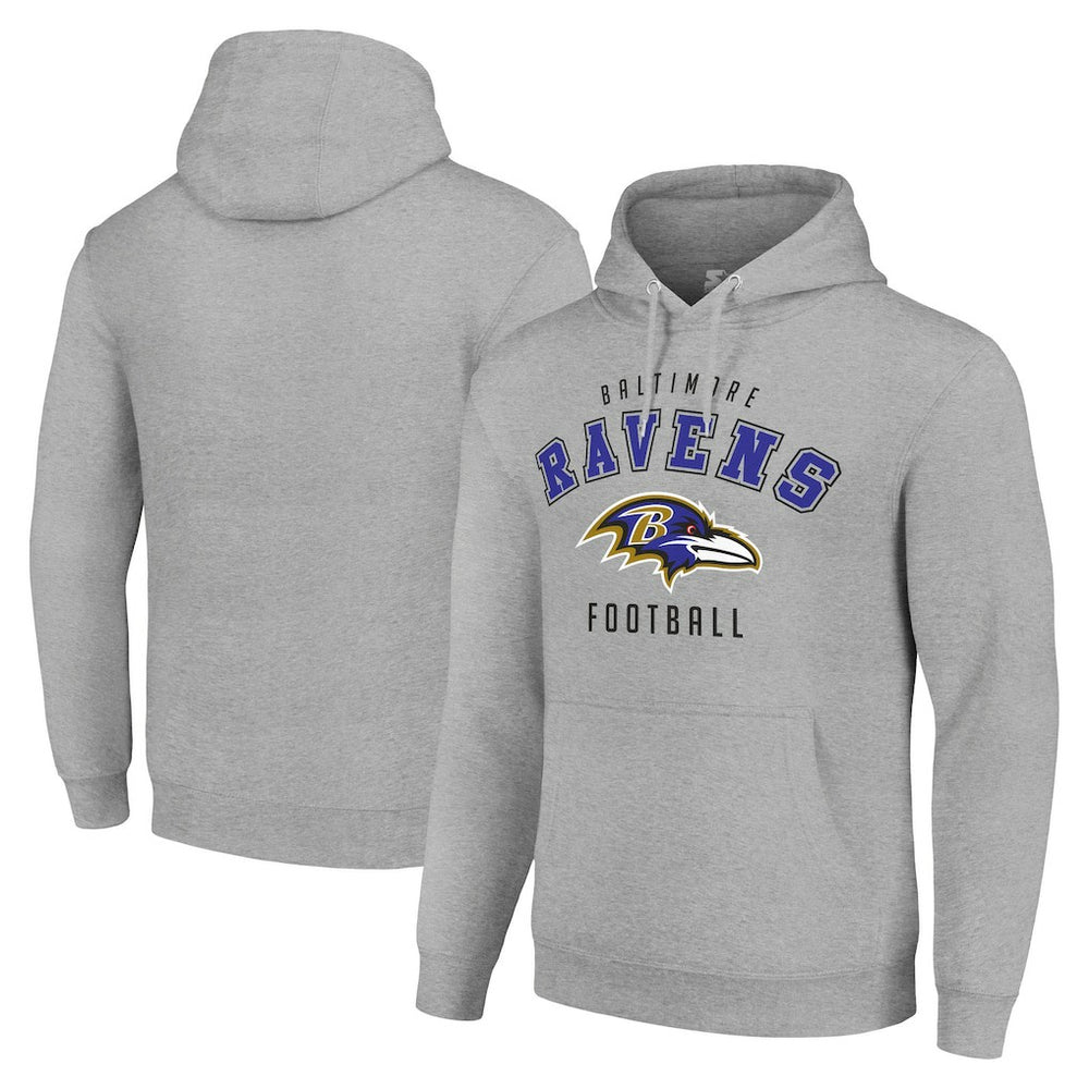 Baltimore Ravens Starter Unisex Logo Pullover Hoodie Heather Gray