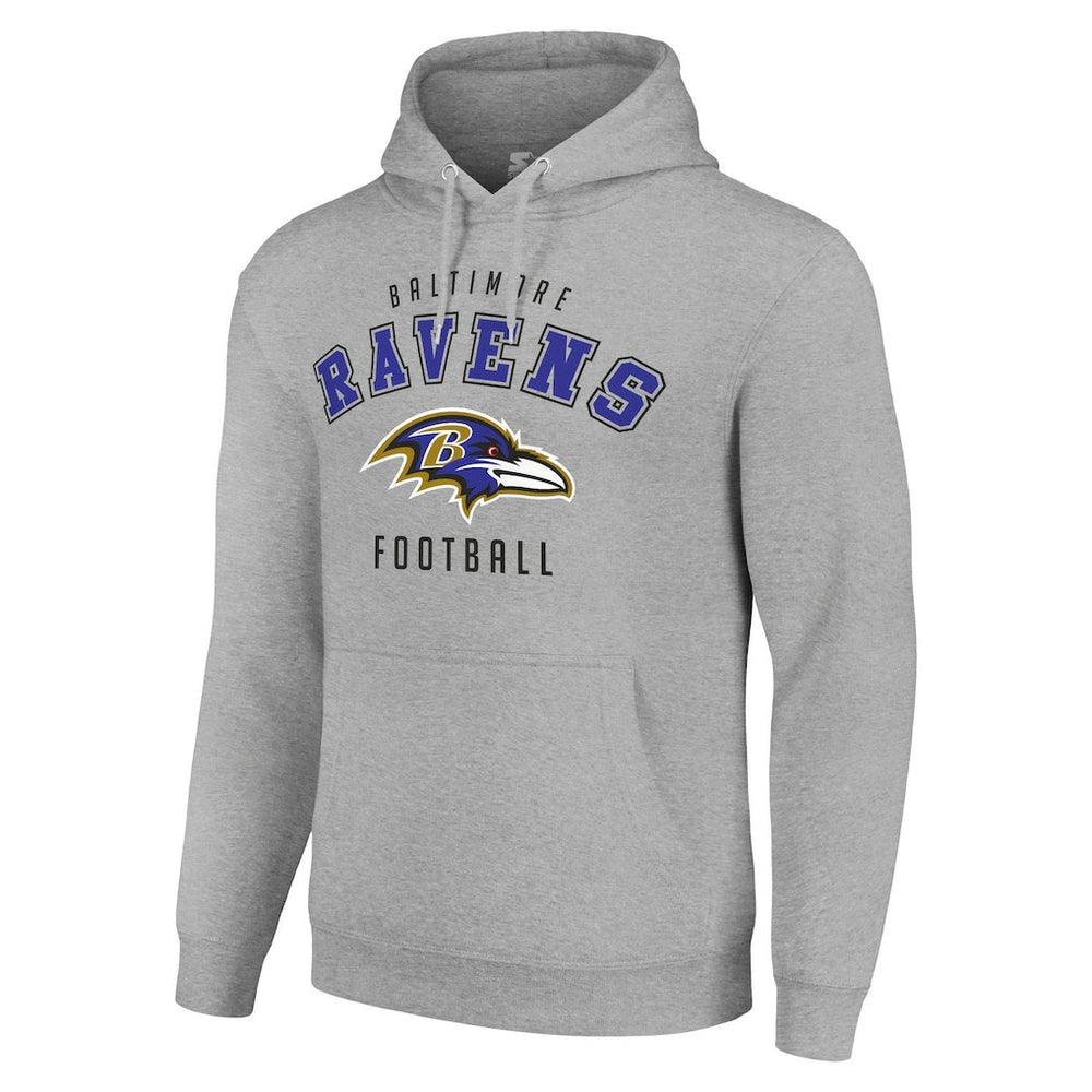 Baltimore Ravens Starter Unisex Logo Pullover Hoodie Heather Gray
