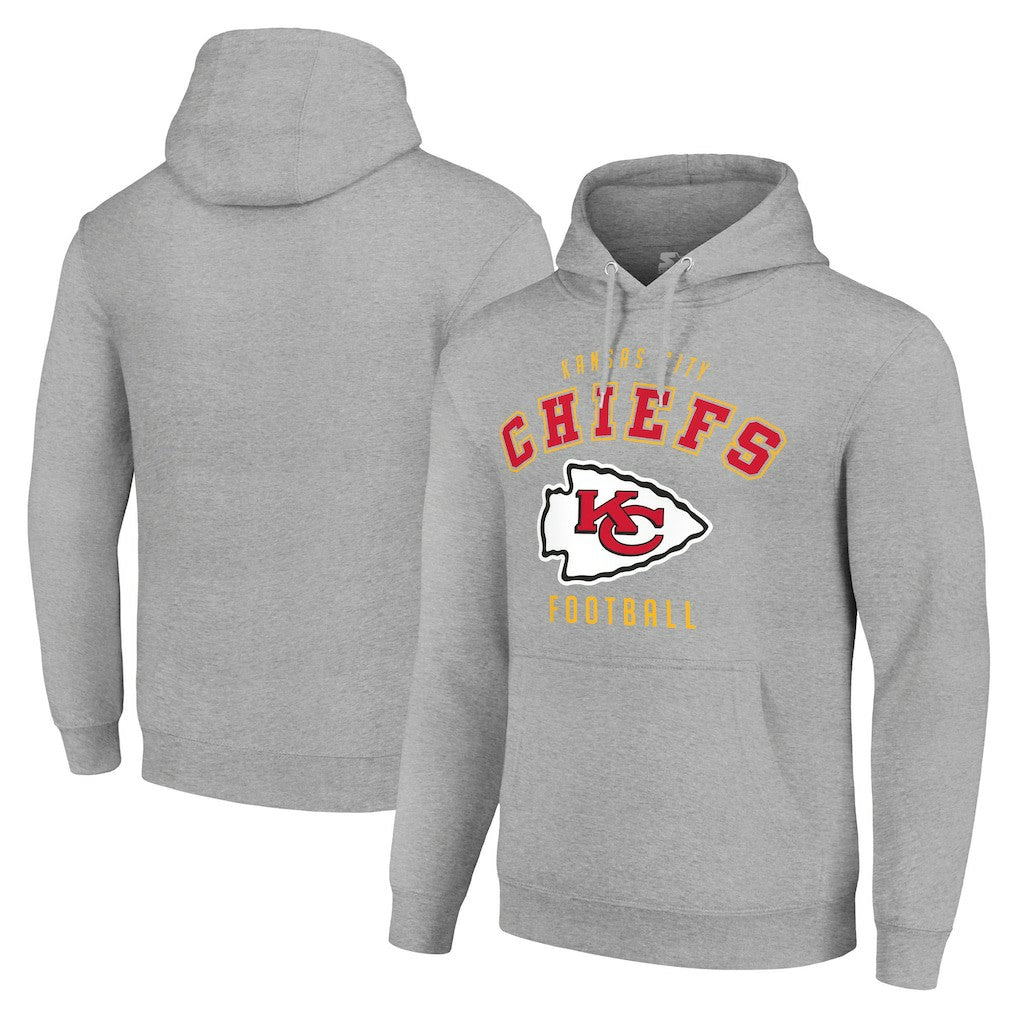 Kansas City Chiefs Starter Unisex Logo Pullover Hoodie Heather Gray