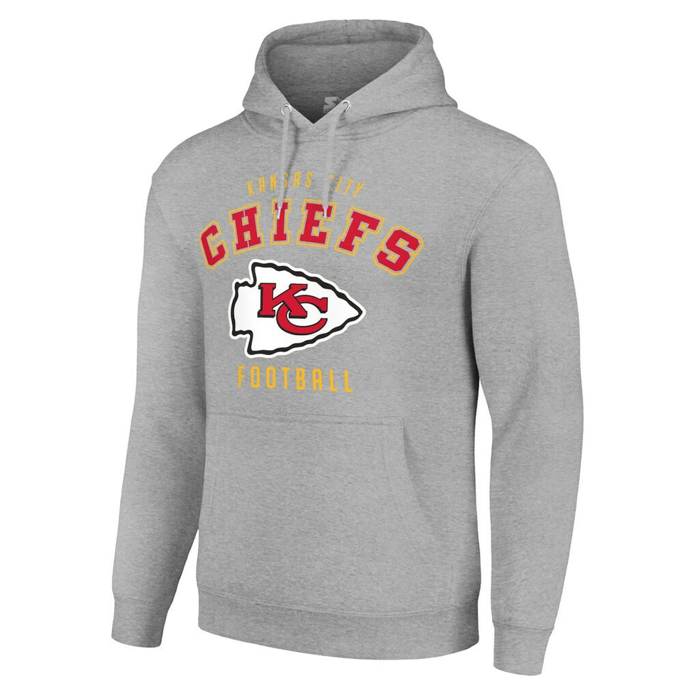 Kansas City Chiefs Starter Unisex Logo Pullover Hoodie Heather Gray