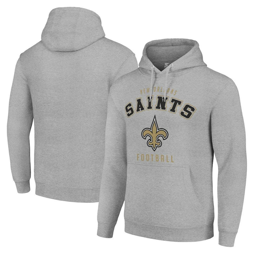 New Orleans Saints Starter Unisex Logo Pullover Hoodie Heather Gray