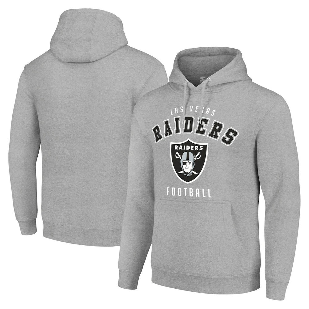 Las Vegas Raiders Starter Unisex Logo Pullover Hoodie Heather Gray