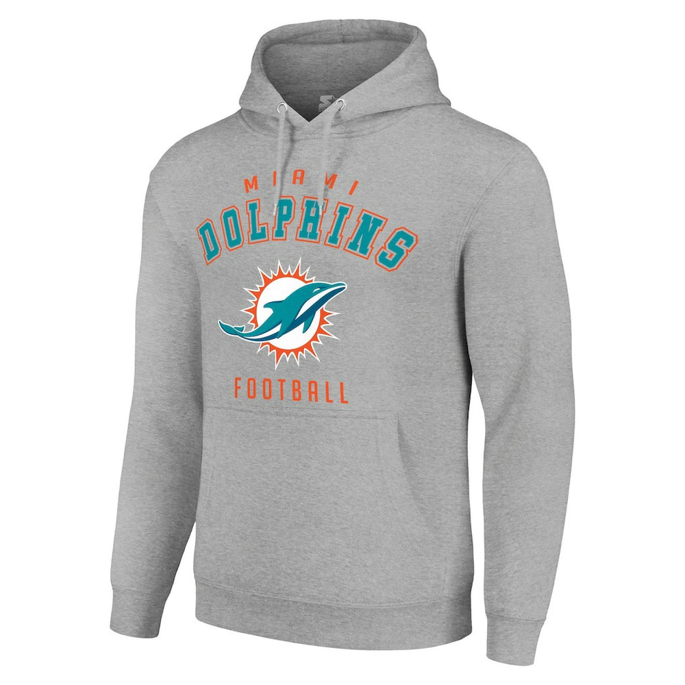 Miami Dolphins Starter Unisex Logo Pullover Hoodie Heather Gray