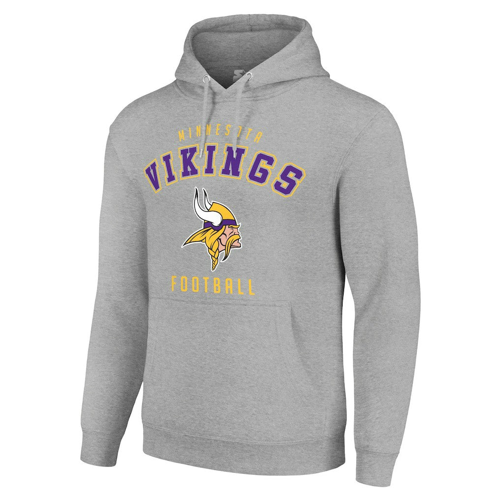 Minnesota Vikings Starter Unisex Logo Pullover Hoodie Heather Gray