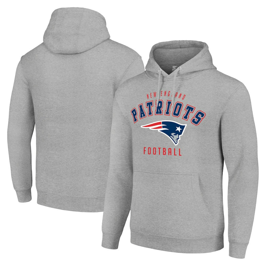 New England Patriots Starter Unisex Logo Pullover Hoodie Heather Gray