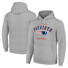 New England Patriots Starter Unisex Logo Pullover Hoodie Heather Gray