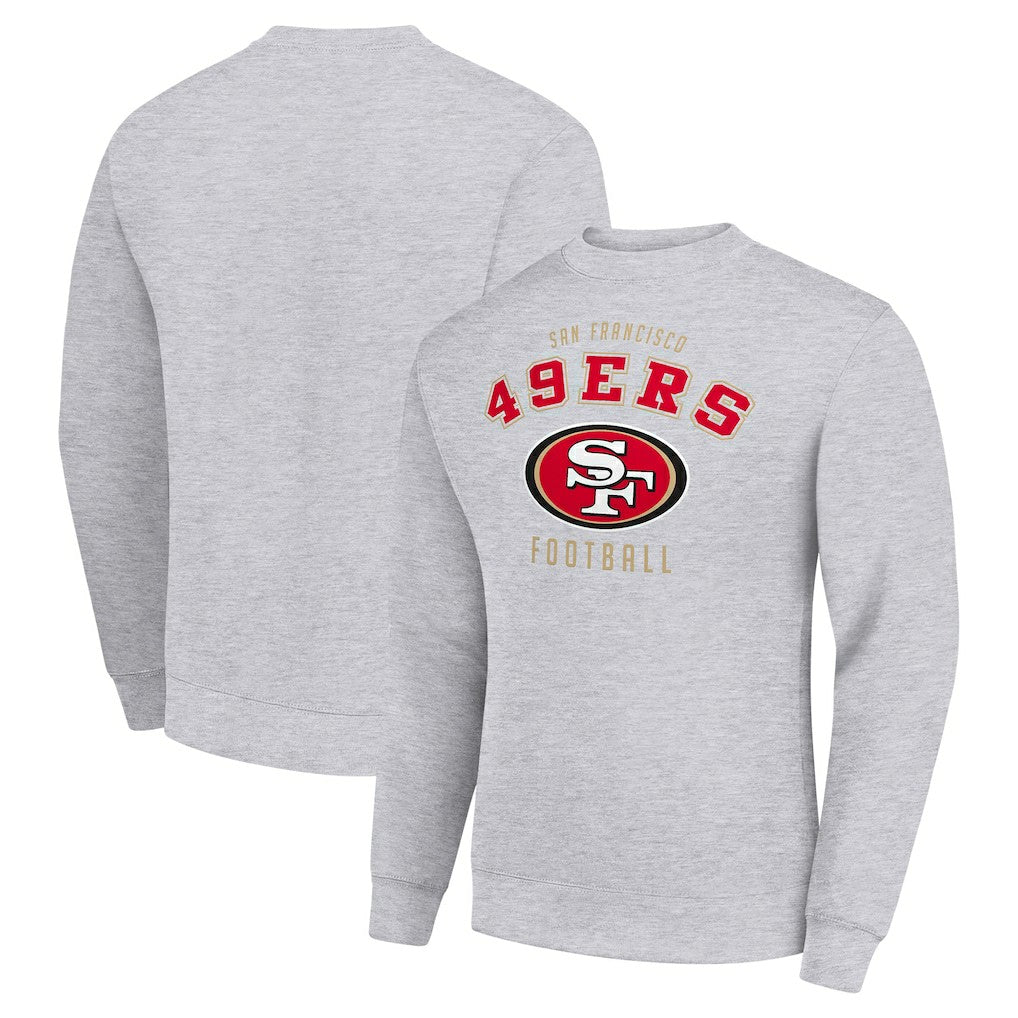 San Francisco 49ers Starter Team Logo Pullover Sweatshirt Heather Gray