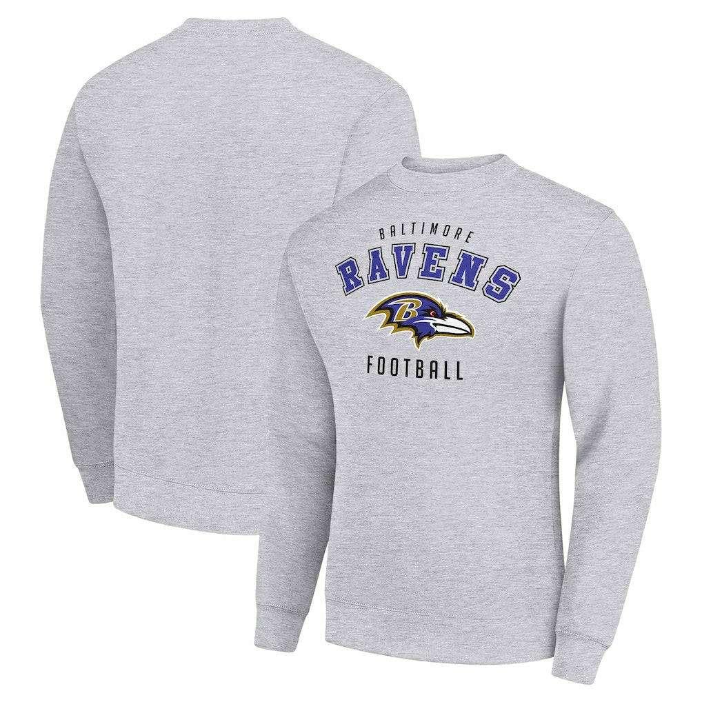 Baltimore Ravens Starter Team Logo Pullover Sweatshirt Heather Gray