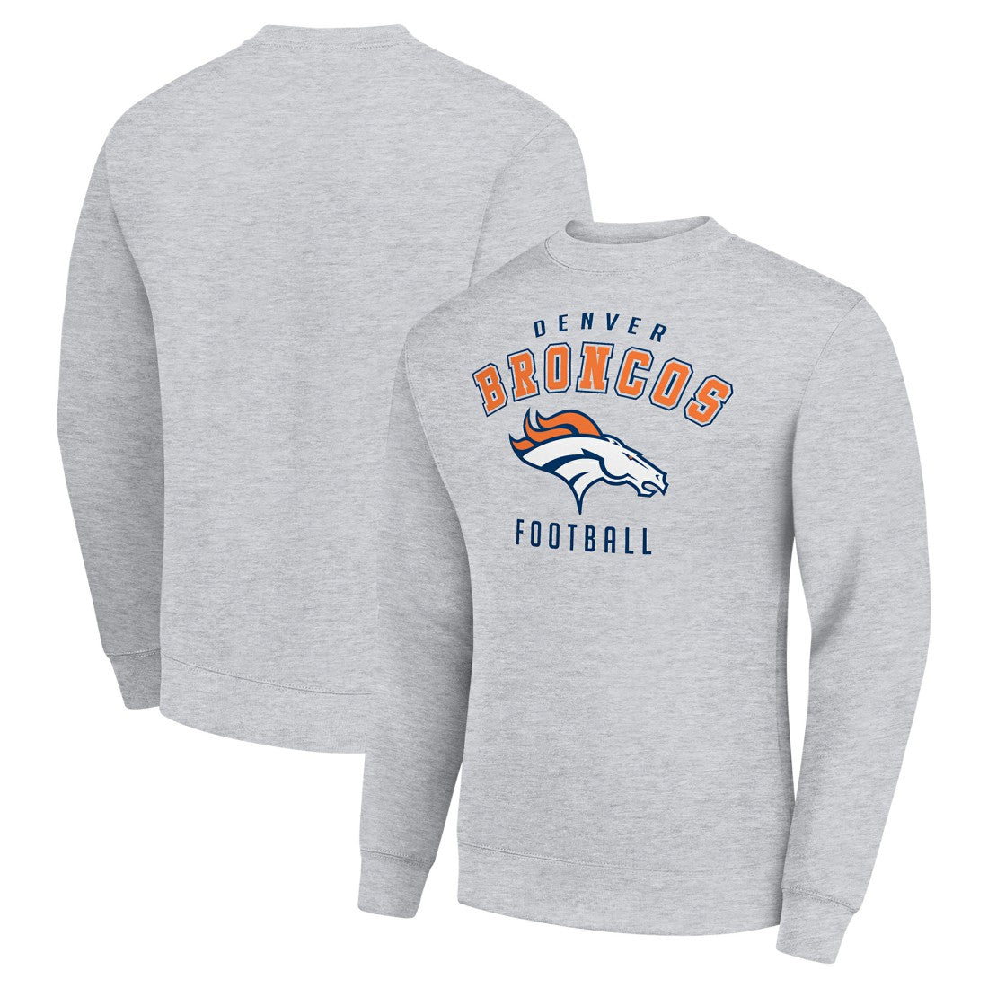 Denver Broncos Starter Team Logo Pullover Sweatshirt Heather Gray