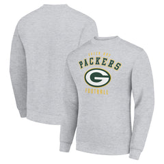 Green Bay Packers Starter Team Logo Pullover Sweatshirt Heather Gray