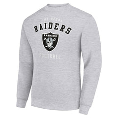 Las Vegas Raiders Starter Team Logo Pullover Sweatshirt Heather Gray