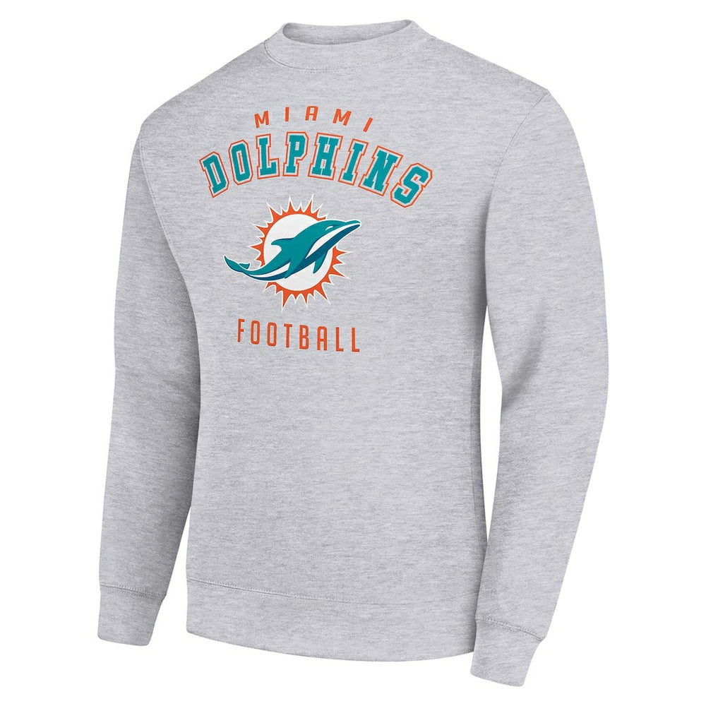 Miami Dolphins Starter Team Logo Pullover Sweatshirt Heather Gray