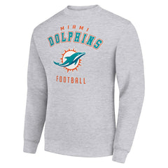 Miami Dolphins Starter Team Logo Pullover Sweatshirt Heather Gray