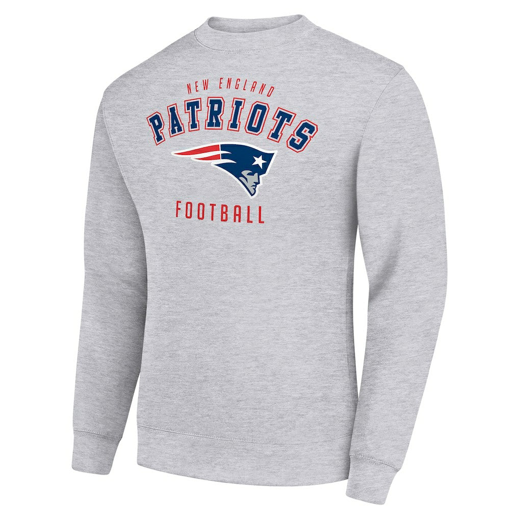 New England Patriots Starter Team Logo Pullover Sweatshirt Heather Gray